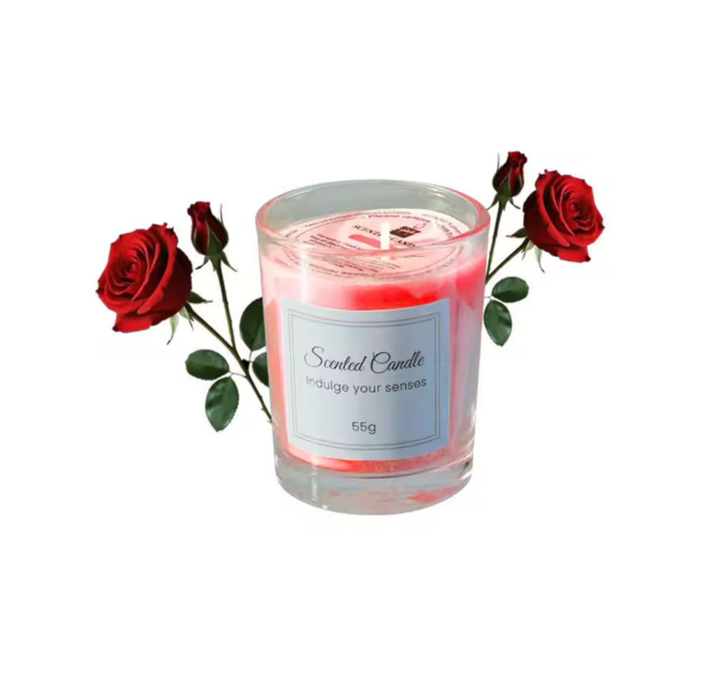 Red rose scented candle
