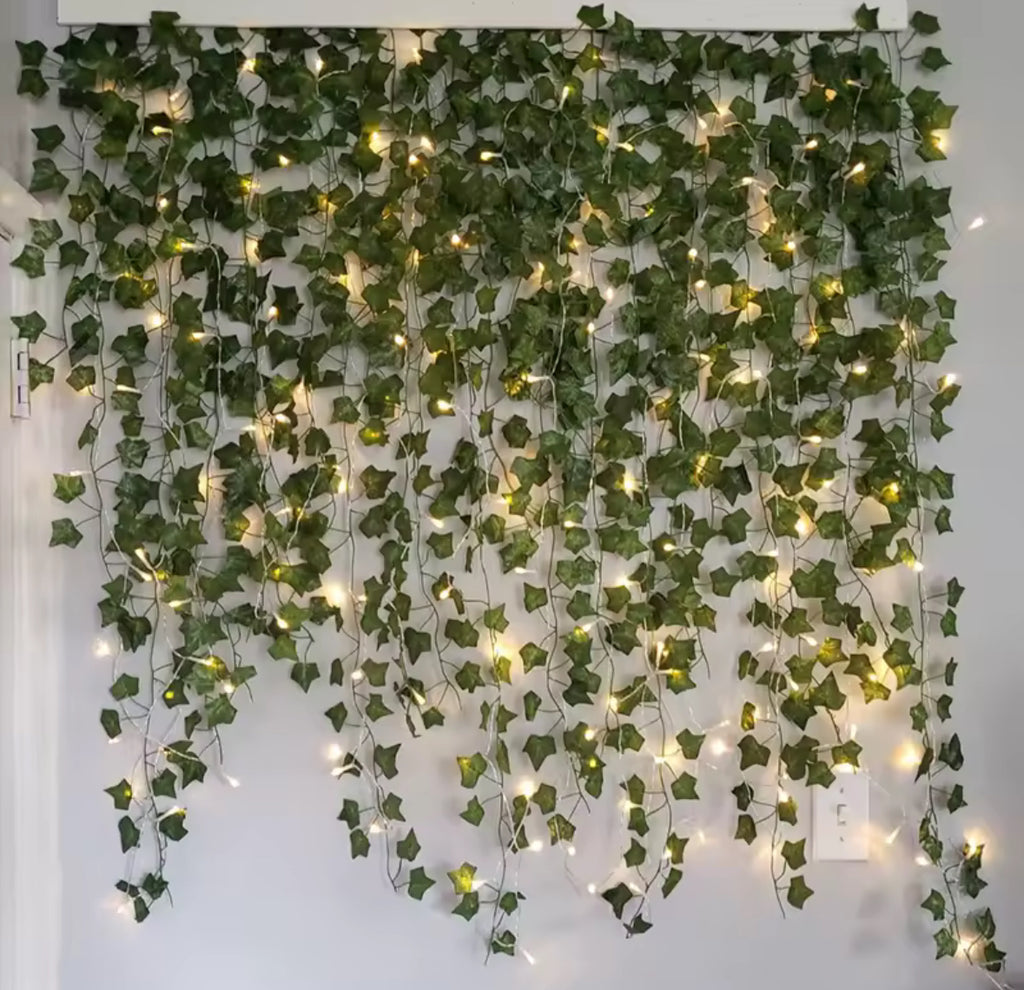 Green ivy leaf vine with LED