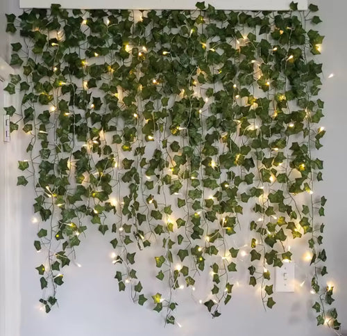 Green ivy leaf vine with LED
